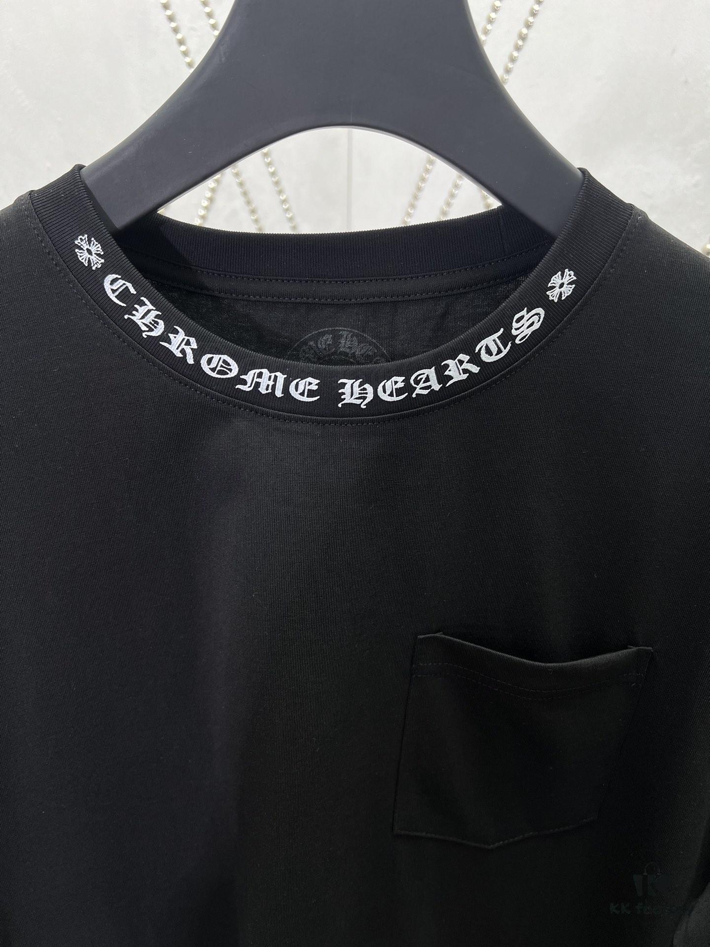Chrome Hearts Short Sleeve T-Shirt with Neckline Sanskrit Logo Unisex