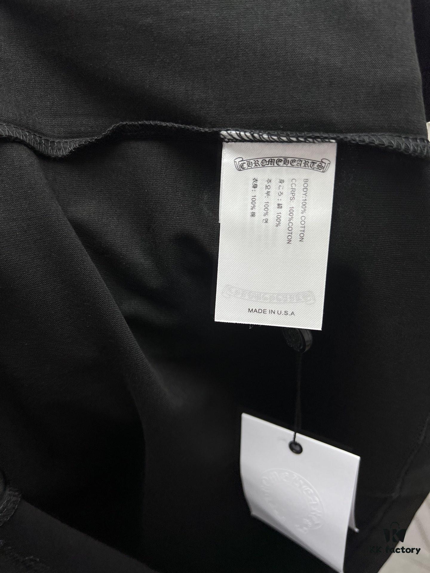 Chrome Hearts Short Sleeve T-Shirt with Neckline Sanskrit Logo Unisex