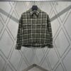 Chrome Hearts 2025 Spring/Summer New Cross Sanskrit Print Plaid Shirt Jacket with Quilted Lining, Unisex Style
