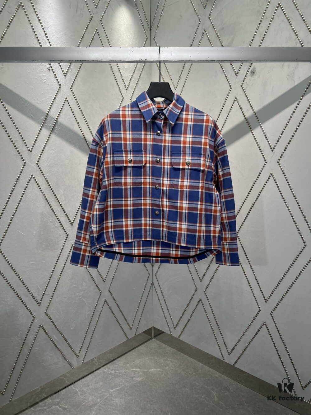 Chrome Hearts 2025 Spring/Summer New Cross Sanskrit Print Plaid Shirt Jacket with Padding Unisex