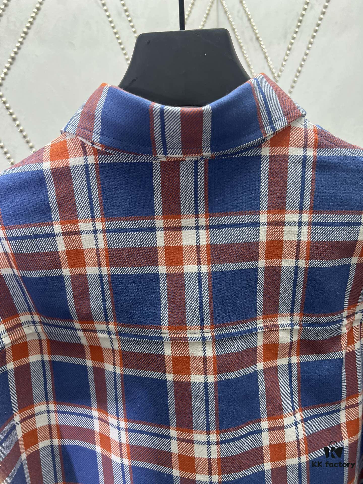 Chrome Hearts 2025 Spring/Summer New Cross Sanskrit Print Plaid Shirt Jacket with Padding Unisex