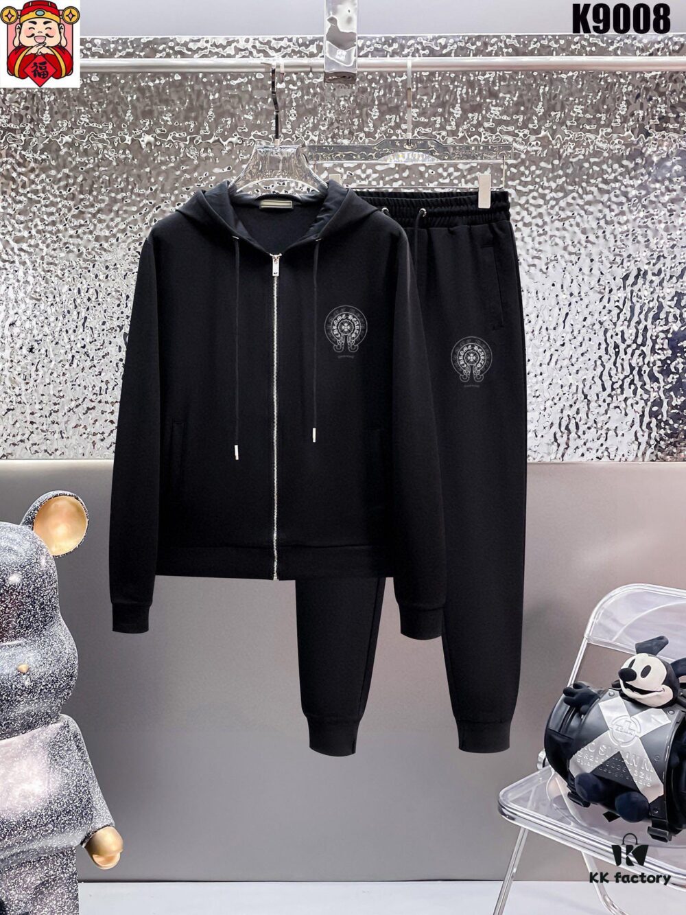 ChampionHearts (Croxxheart) Plus-Size Men's Fashion Knitwear Set – 2025 New Arrival Premium Hooded Cardigan & Pants Set, Crafted from 100% Natural High-Quality Roman Cotton, Comfortable and Elegant, Original Hardware, Size M to 5XL (Fits up to 220 lbs)