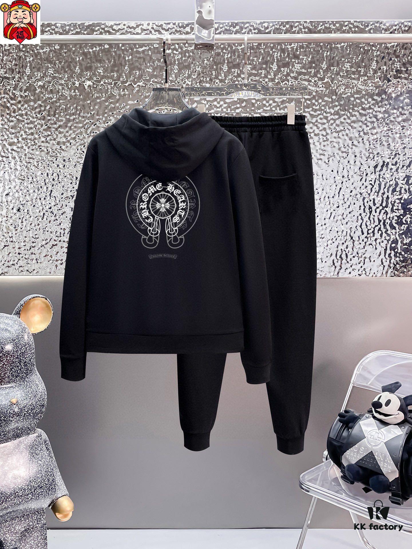 ChampionHearts (Croxxheart) Plus-Size Men's Fashion Knitwear Set – 2025 New Arrival Premium Hooded Cardigan & Pants Set, Crafted from 100% Natural High-Quality Roman Cotton, Comfortable and Elegant, Original Hardware, Size M to 5XL (Fits up to 220 lbs)