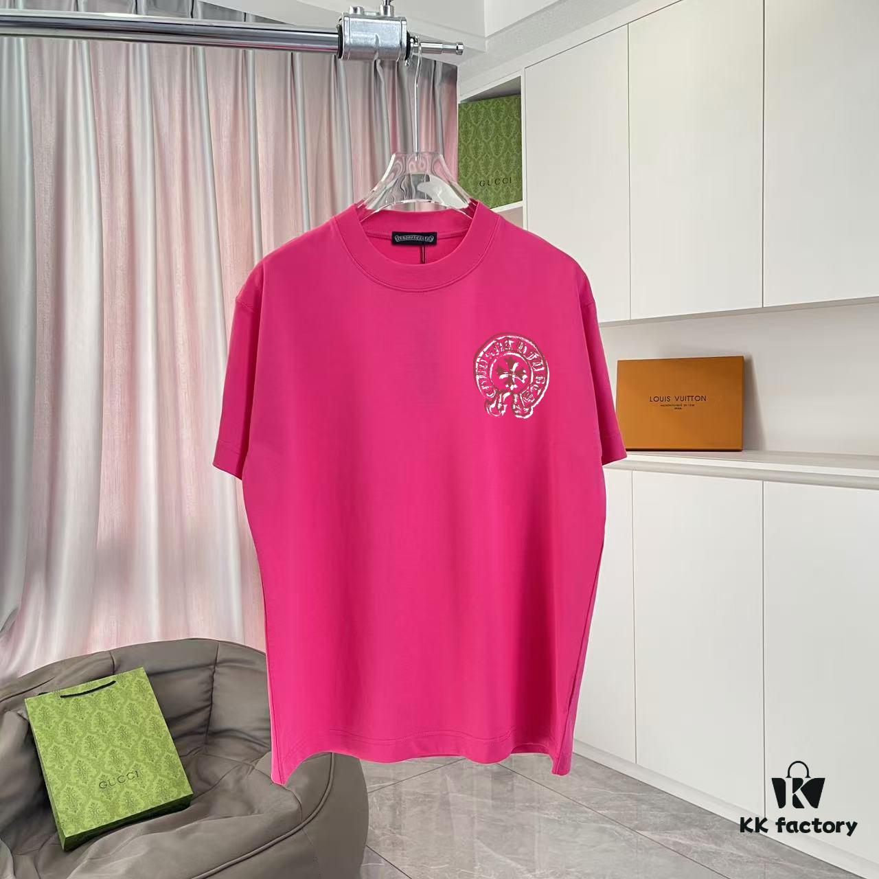 chclothing 2025 Summer New Arrival Buddhist Cross and Horseshoe Print Short Sleeve T-Shirt Custom 300g Fabric Unisex