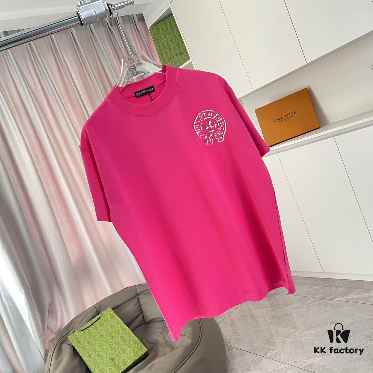 chclothing 2025 Summer New Arrival Buddhist Cross and Horseshoe Print Short Sleeve T-Shirt Custom 300g Fabric Unisex