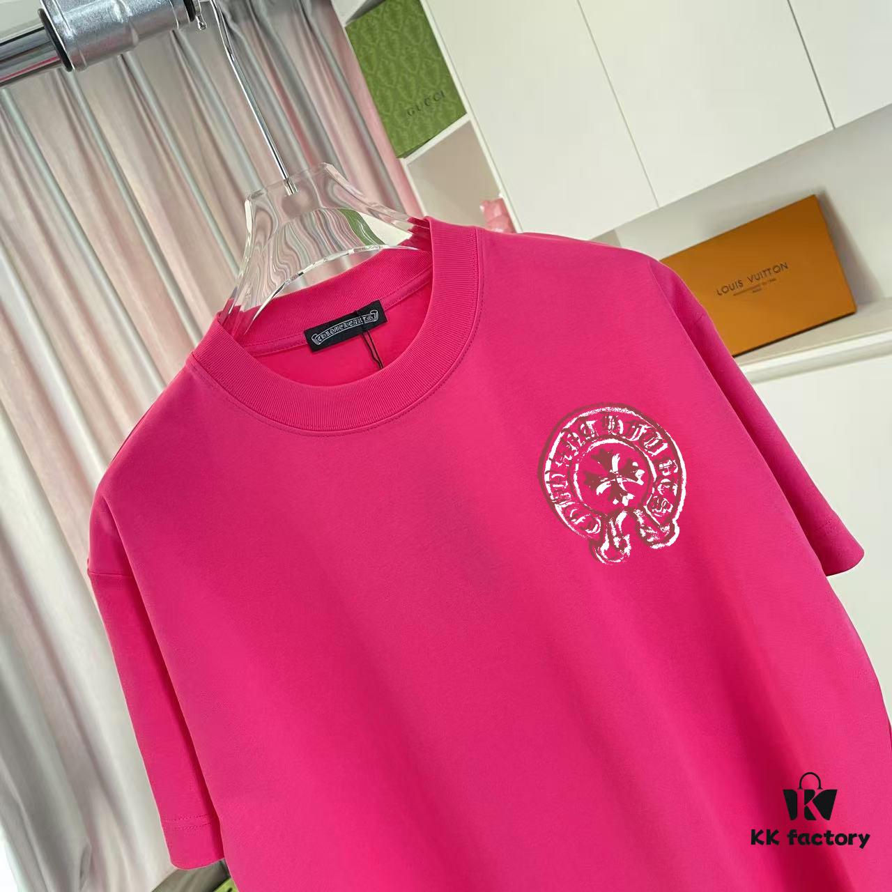 chclothing 2025 Summer New Arrival Buddhist Cross and Horseshoe Print Short Sleeve T-Shirt Custom 300g Fabric Unisex