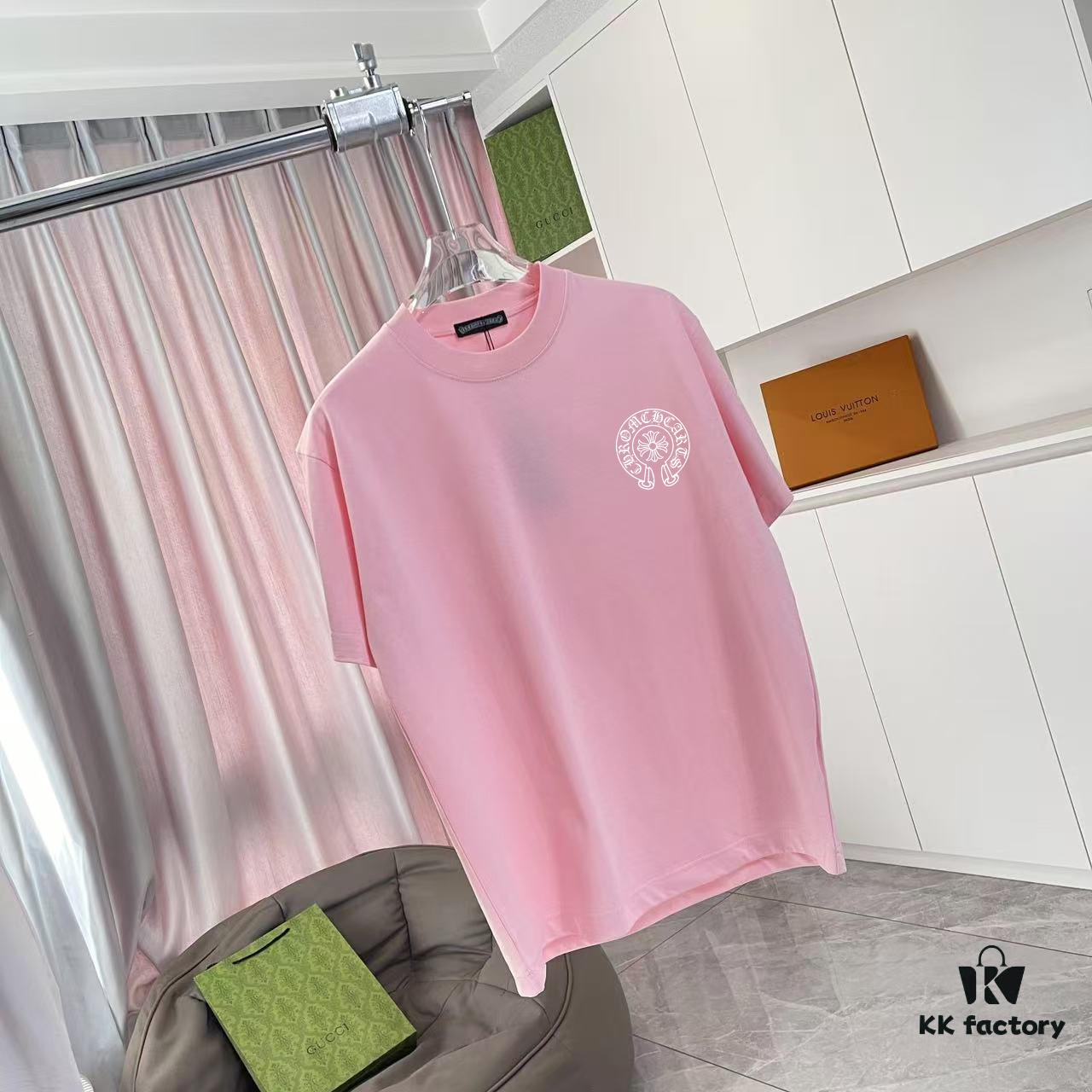 Ch Kro *2025 Summer New Arrival Buddhist Mantra Cross and Horseshoe Print Short Sleeve T-Shirt Custom 300g Fabric Unisex