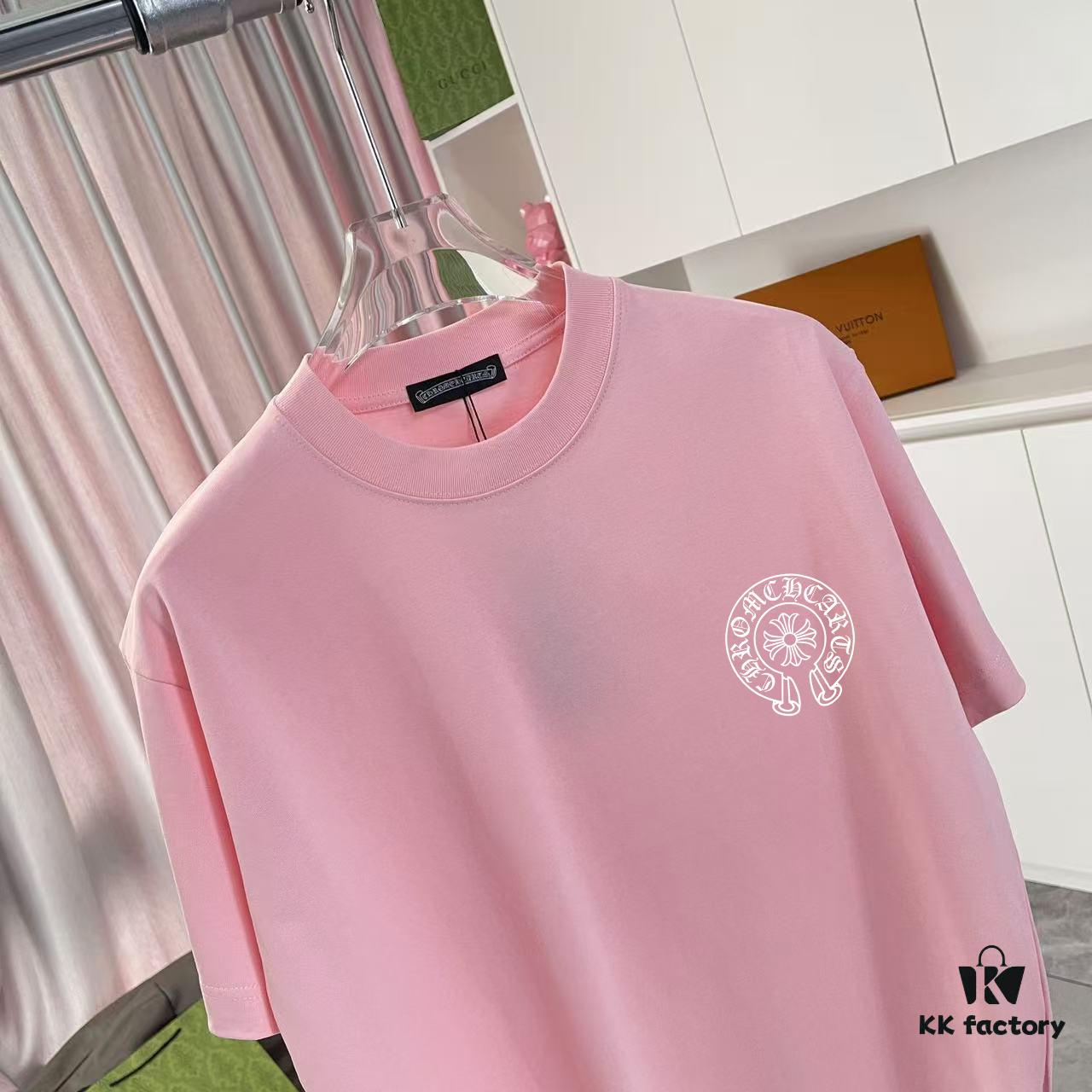 Ch Kro *2025 Summer New Arrival Buddhist Mantra Cross and Horseshoe Print Short Sleeve T-Shirt Custom 300g Fabric Unisex