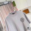 Ch Kro * 2025 Summer New Arrival Buddhist Cross and Horseshoe Print Short Sleeve T-Shirt, Custom 300g Fabric, Unisex Design