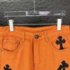 Chrome Hearts 2025 New Limited Edition Bull Denim Pants with Cross Patch, Flared Washed Jeans