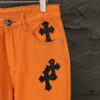 Chrome Hearts 2025 New Limited Edition Bull Denim Pants with Cross Patch, Flared Washed Jeans