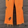 Chrome Hearts 2025 New Limited Edition Bull Denim Pants with Cross Patch, Flared Washed Jeans
