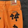 Chrome Hearts 2025 New Limited Edition Bull Denim Pants with Cross Patch, Flared Washed Jeans