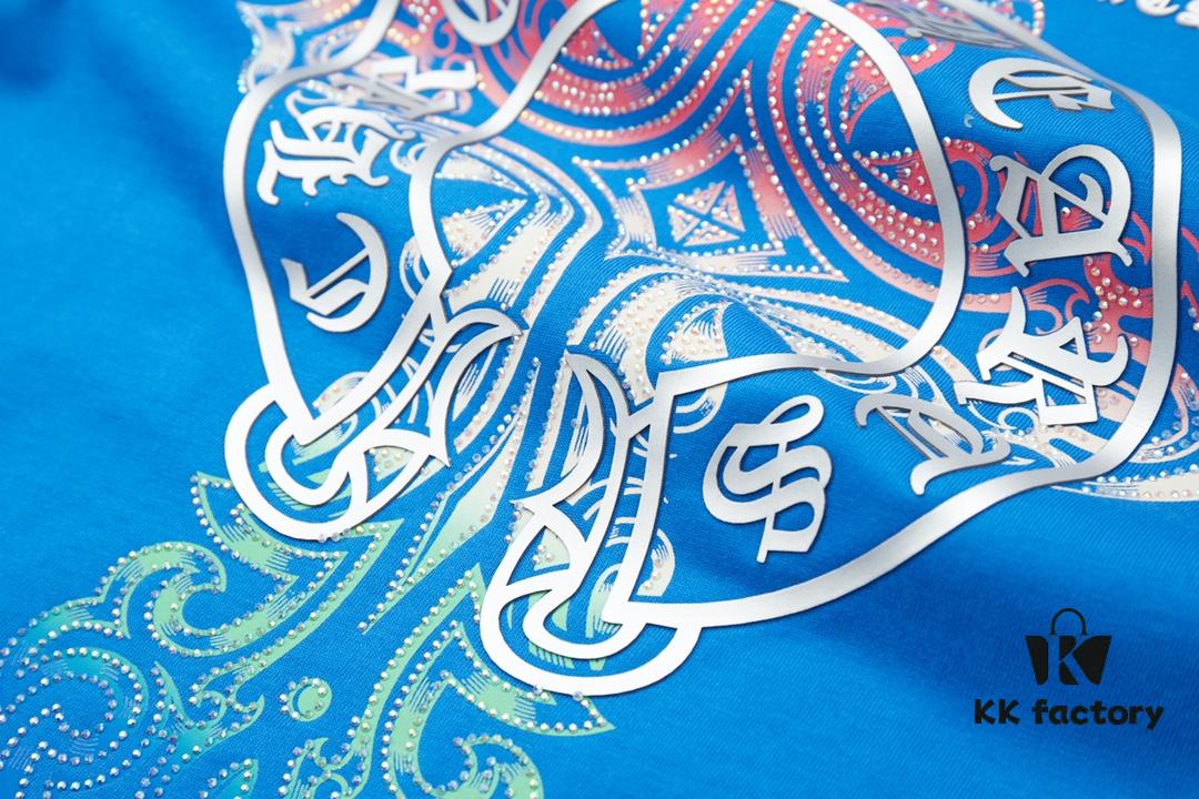 Ch*ome Hearte CH 25SS Early Spring New Arrival Silicone Print Rhinestone Short Sleeve T-Shirt