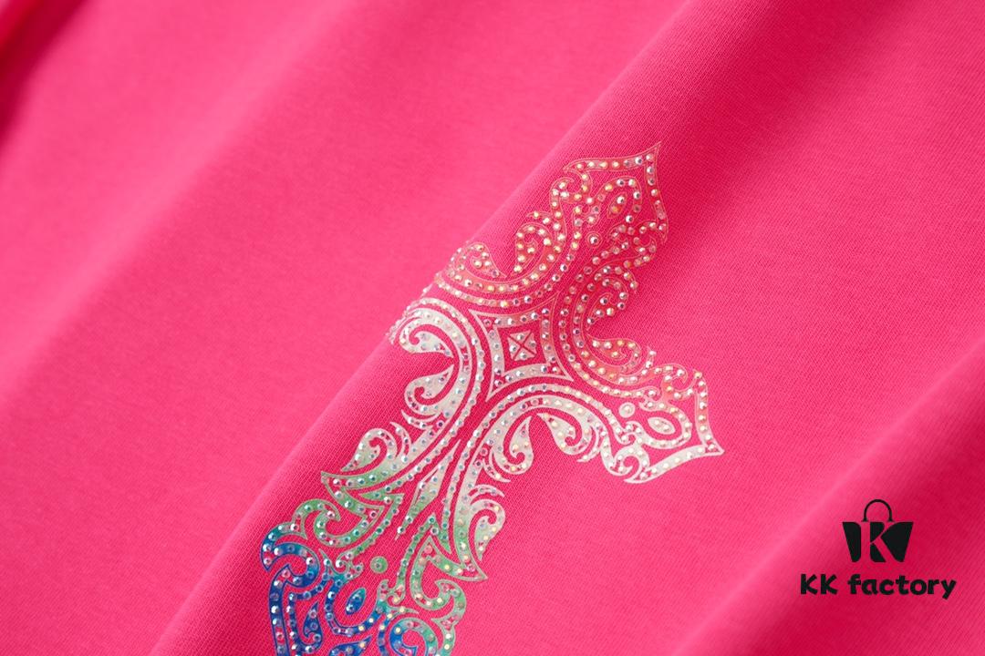 Ch*ome Hearte CH 25SS Spring Collection New Arrival Silicone Print Rhinestone Short Sleeve T-Shirt