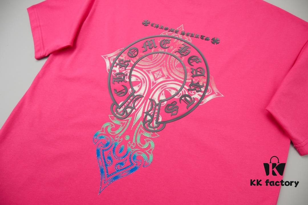 Ch*ome Hearte CH 25SS Spring Collection New Arrival Silicone Print Rhinestone Short Sleeve T-Shirt
