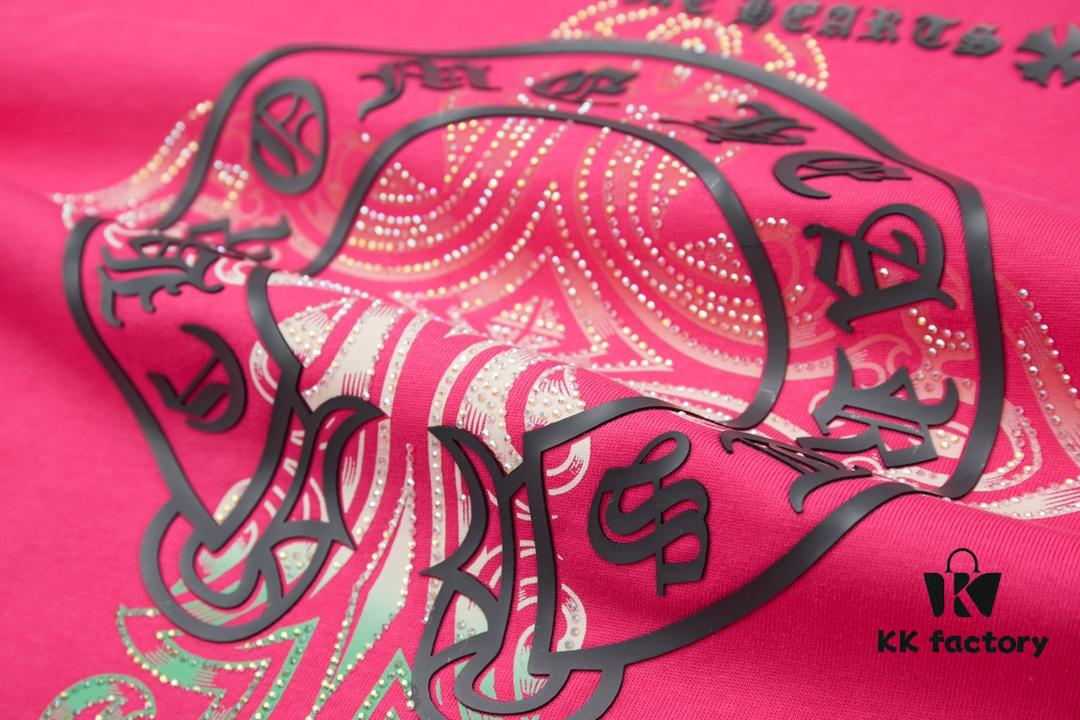Ch*ome Hearte CH 25SS Spring Collection New Arrival Silicone Print Rhinestone Short Sleeve T-Shirt