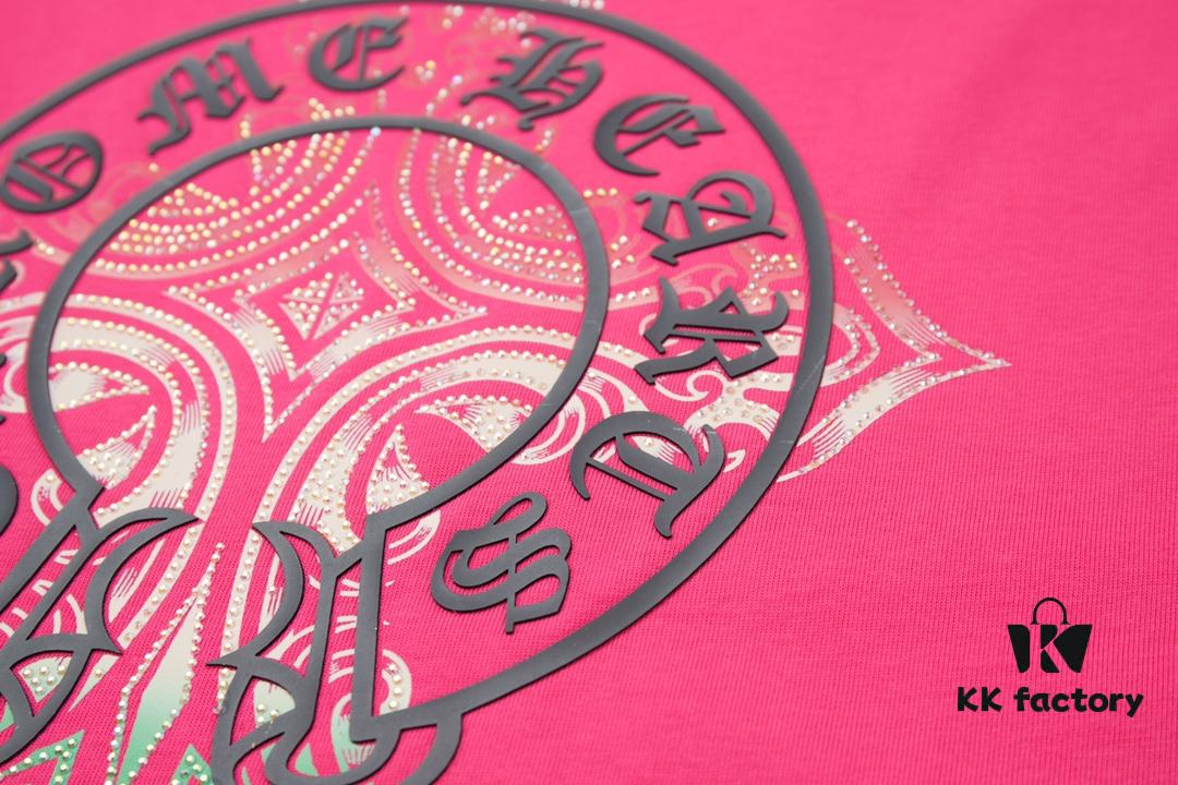 Ch*ome Hearte CH 25SS Spring Collection New Arrival Silicone Print Rhinestone Short Sleeve T-Shirt