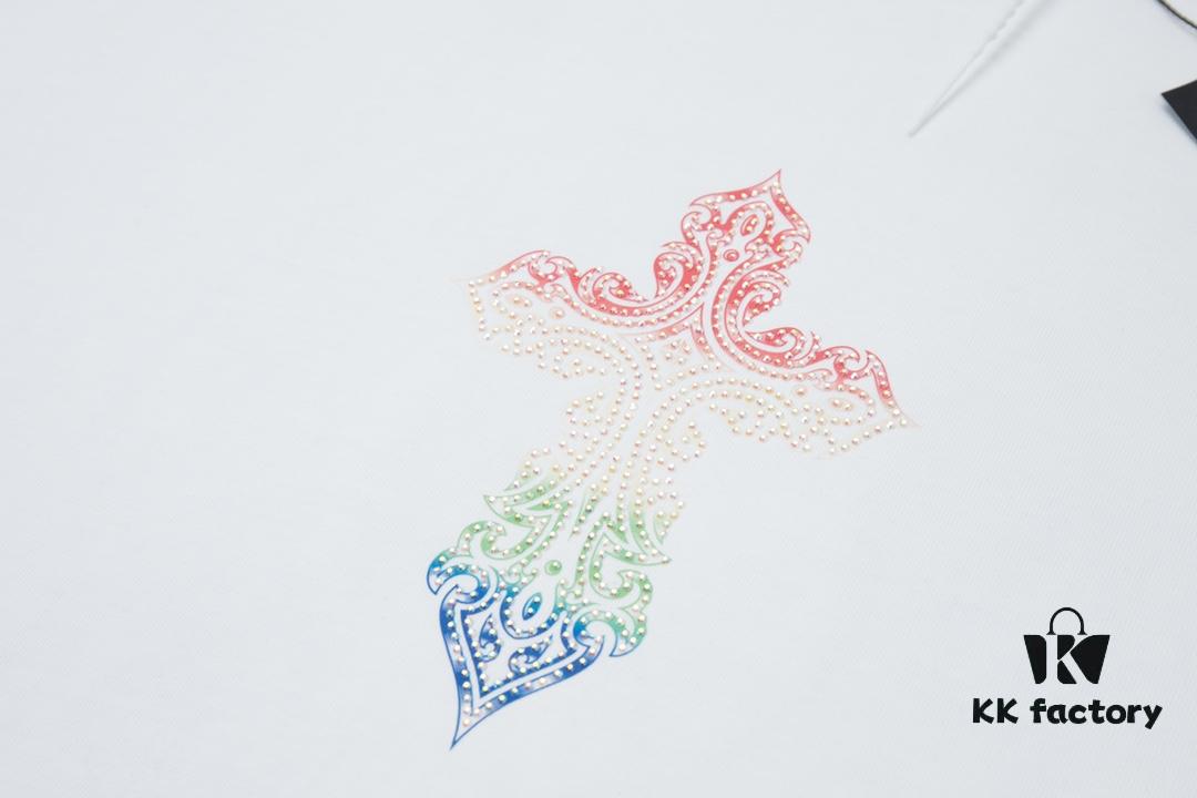 Ch*ome Hearte CH 25SS Early Spring New Arrival Silicone Print Rhinestone Short Sleeve T-Shirt