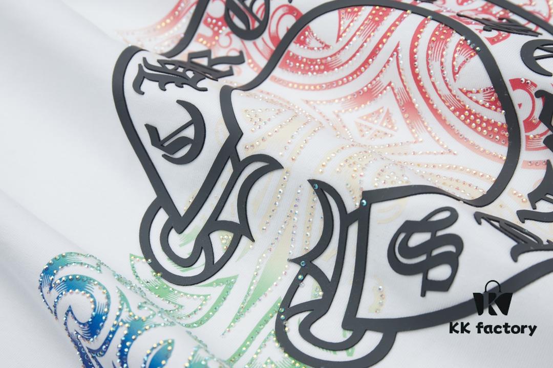 Ch*ome Hearte CH 25SS Early Spring New Arrival Silicone Print Rhinestone Short Sleeve T-Shirt