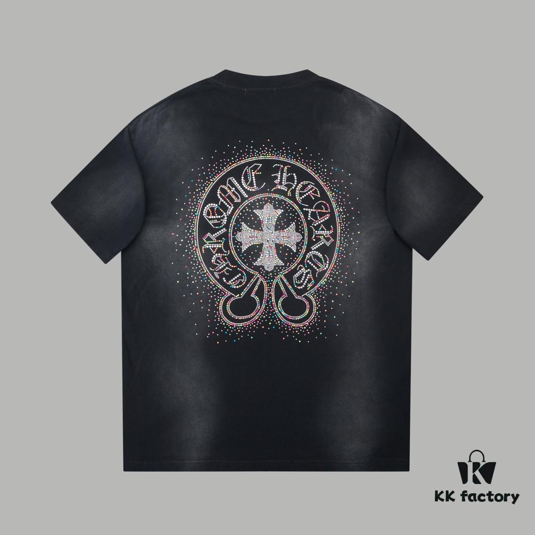 Chrome Hearts CH 25SS Spring New Arrival Rhinestone Embellished Short Sleeve T-Shirt