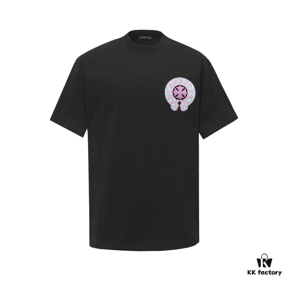 Chrome Hearts CH Horse Hoof Multicolor Painted Puff Print Short Sleeve T-Shirt