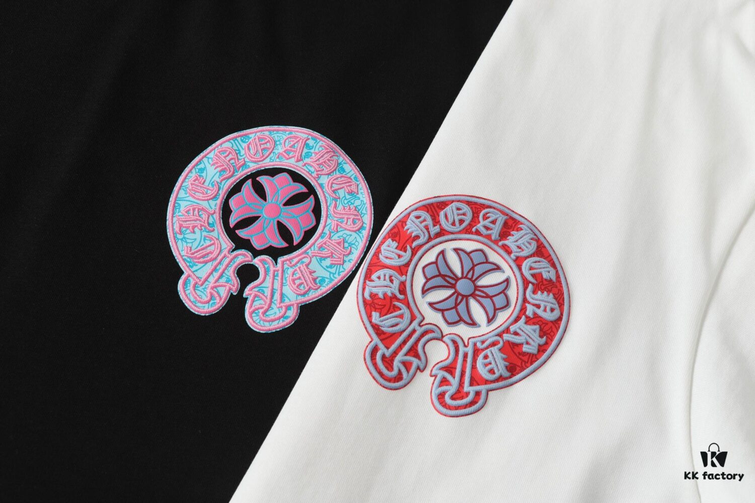 Chrome Hearts CH Horse Hoof Multicolor Painted Puff Print Short Sleeve T-Shirt