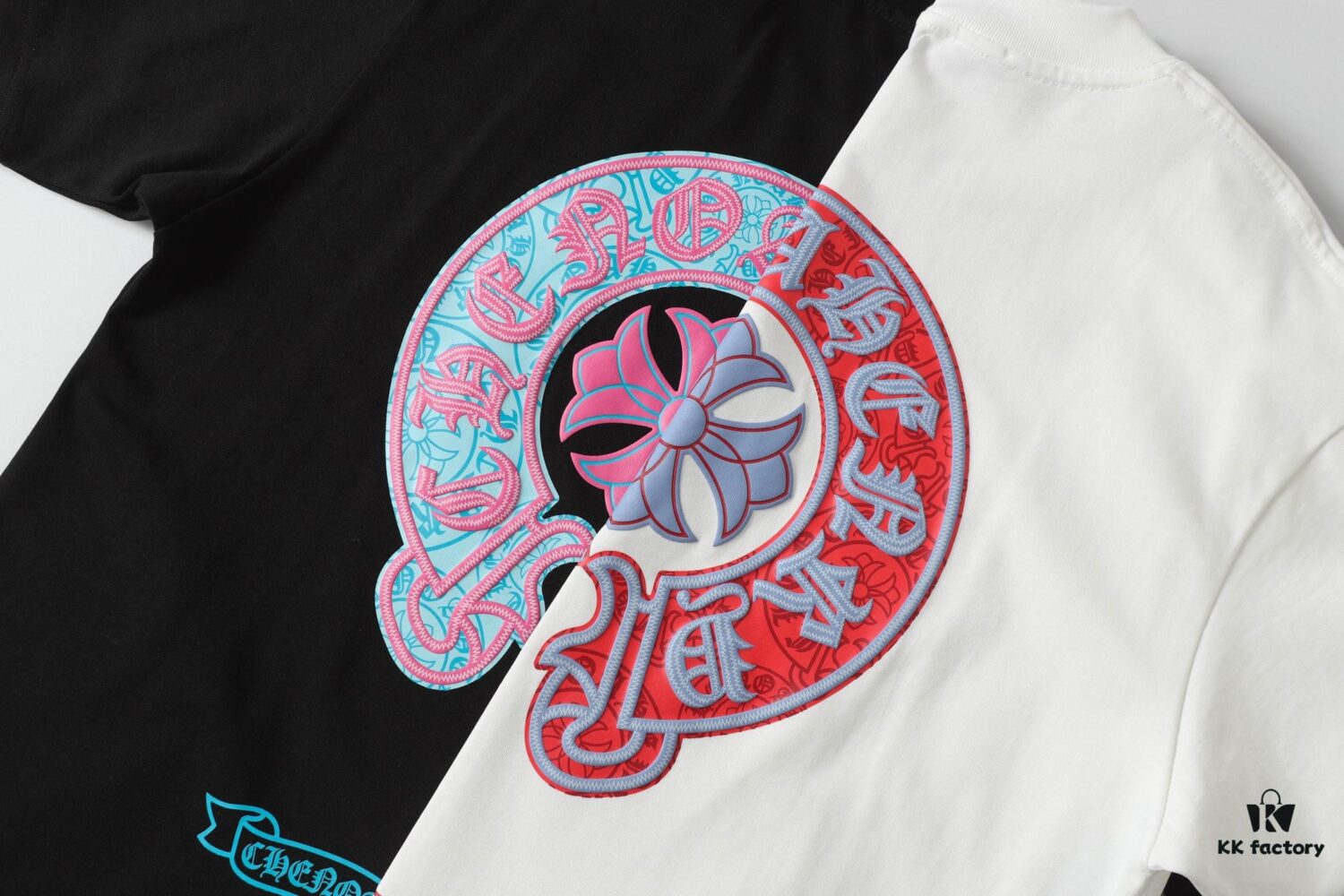 Chrome Hearts CH Horse Hoof Multicolor Painted Puff Print Short Sleeve T-Shirt