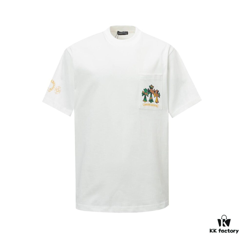 Chrome Hearts CH Cross Painted Horseshoe Short Sleeve T-Shirt