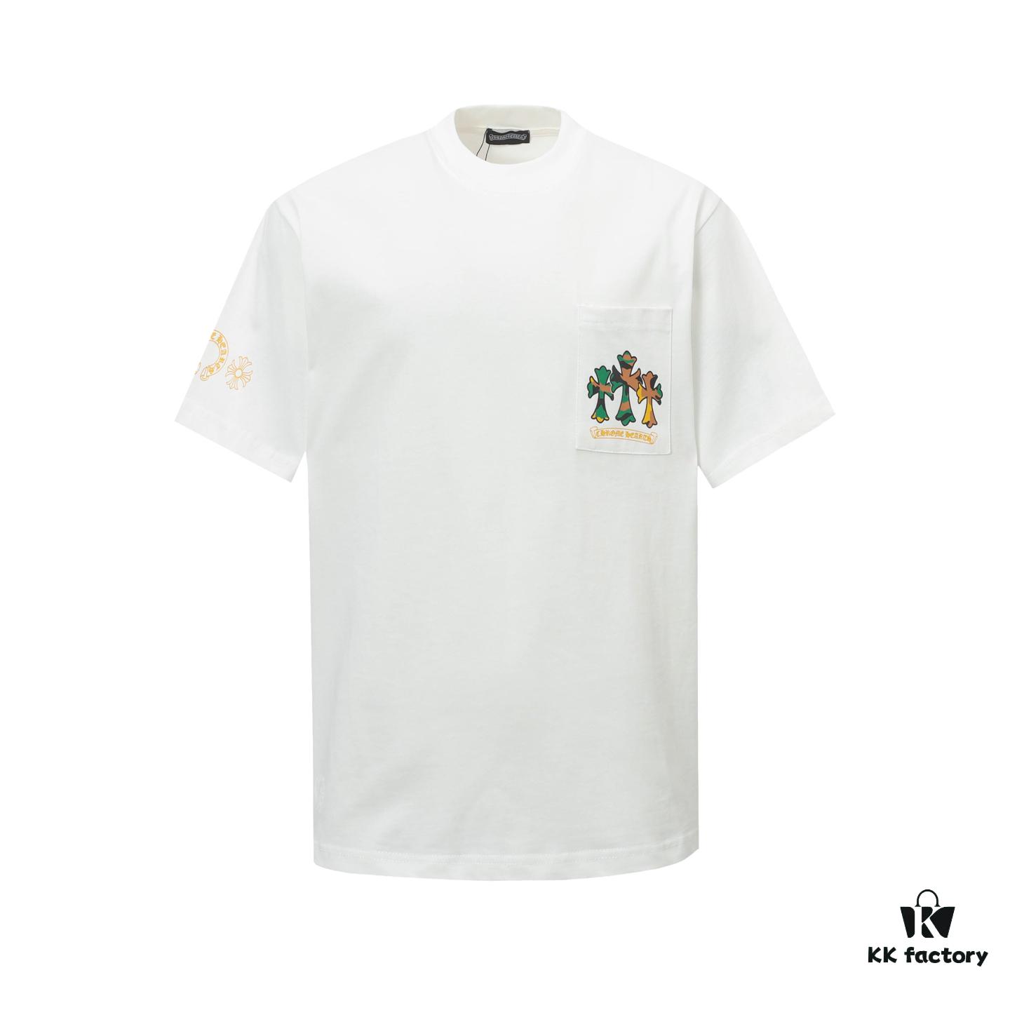 Chrome Hearts CH Cross Painted Horseshoe Short Sleeve T-Shirt