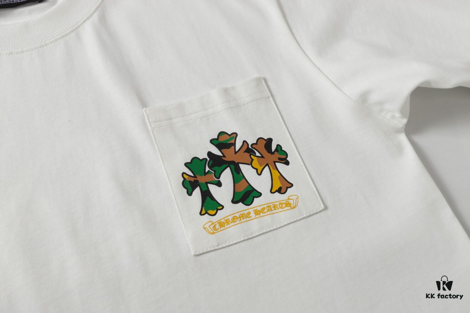 Chrome Hearts CH Cross Painted Horseshoe Short Sleeve T-Shirt