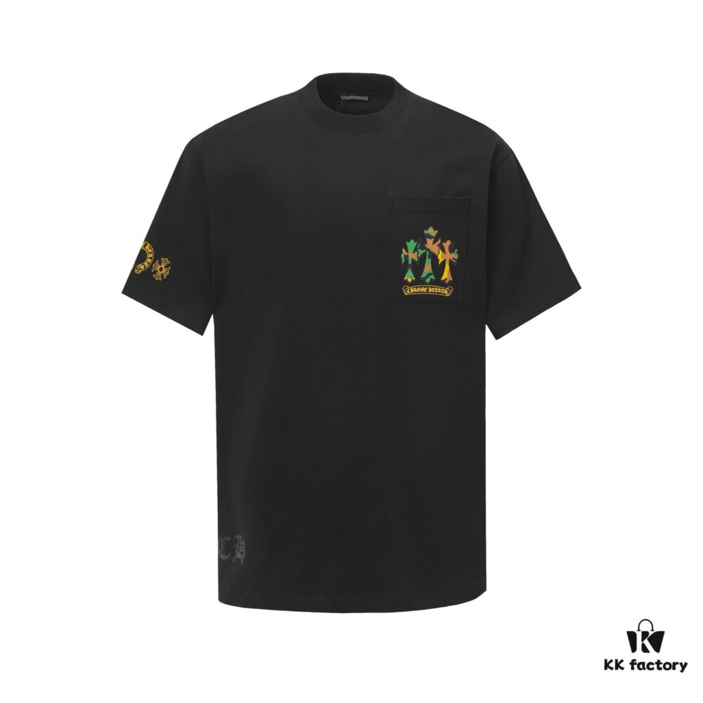 Chrome Hearts CH Horse Hoof Painted Cross Short-Sleeve T-Shirt