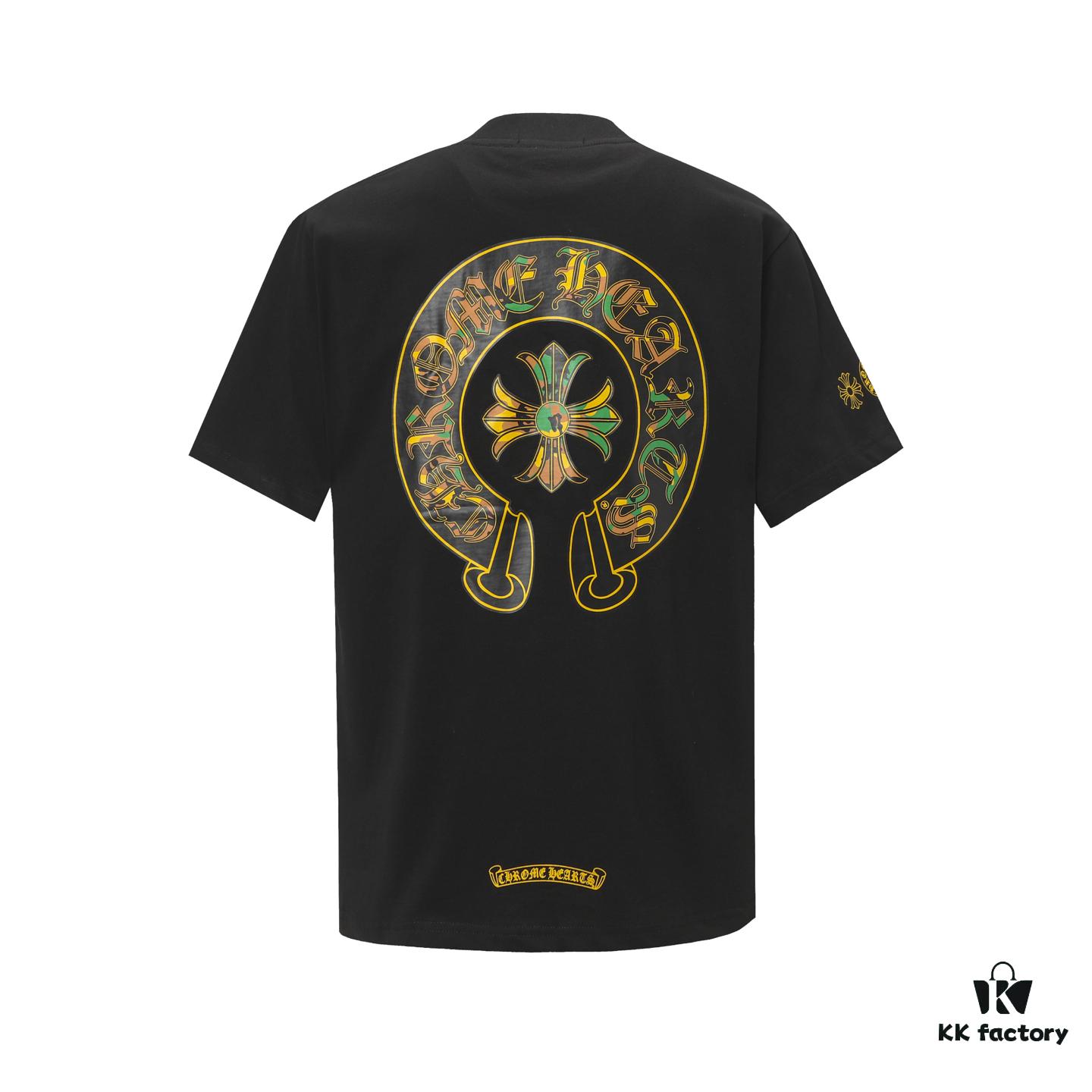 Chrome Hearts CH Horse Hoof Painted Cross Short-Sleeve T-Shirt