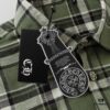 Chrome Hearts 24FW New Striped Plaid Patchwork Button Silver Accented Cardigan Shirt