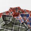 24FW Chrome Hearts New Striped Plaid Patchwork Silver Button Cardigan Shirt
