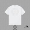 CH Chrome Hearts 2025FW Short Sleeve T-Shirt with Arched Bridge Embroidery and Hollow Stitching, Premium 26s Double-Yarn 300g Fabric, Heavyweight Material, Custom Ribbed Trim with Matching Dye, Full Triple Labeling, Unisex Design