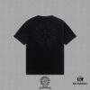 CH Chrome Hearts 2025FW Short Sleeve T-Shirt with Arch Bridge Embroidery and Hollow Stitch, Premium 26s Double Yarn 300g Fabric, Heavyweight Material, Custom Stretch Ribbing Dyed in Same Dye Bath, Complete Three Labels, Unisex Design