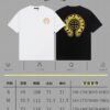 CH Chrome Hearts 2025FW Short Sleeve T-Shirt with Arched Bridge Embroidery and Hollow Stitching, Premium 26s Double Yarn 300g Fabric, Heavyweight Material with Custom Ribbed Knit Cuffs Dyed in Same Dye Lot, Full Triple Labeling, Unisex Design