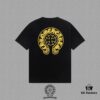 CH Chrome Hearts 2025FW Short Sleeve T-Shirt with Arch Bridge Embroidery and Hollow-Out Design, Premium 26s Double-Yarn 300g Fabric, Heavyweight Material, Custom Spandex Ribbing Dyed in Same Dye Batch, Complete Three-Label Set, Unisex Style