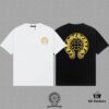 CH Chrome Hearts 2025FW Short Sleeve T-Shirt with Arch Bridge Embroidery and Hollow-Out Design, Premium 26s Double-Yarn 300g Fabric, Heavyweight Material, Custom Spandex Ribbing Dyed in Same Dye Batch, Complete Three-Label Set, Unisex Style