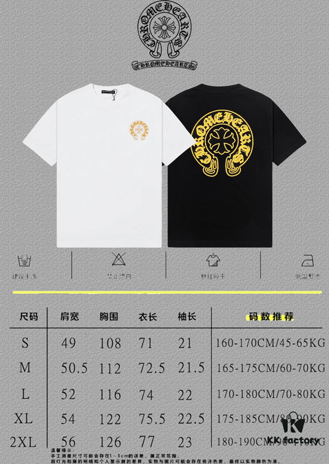 CH Chrome Hearts 2025FW Short Sleeve T-Shirt with Arch Bridge Embroidery and Hollow-Out Design, Premium 26s Double-Yarn 300g Fabric, Heavyweight Material, Custom Spandex Ribbing Dyed in Same Dye Batch, Complete Three-Label Set, Unisex Style