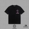 CH Chrome Hearts 2025FW Short Sleeve T-Shirt with Applique Embroidery, Premium 26s Double Yarn 300g Fabric, Heavyweight Material, Custom Spandex Rib Knit Dyed Together, Complete Three Labels, Unisex Style