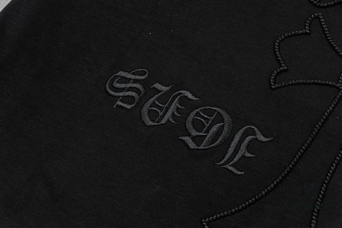 CH Chrome Hearts 2025FW Short Sleeve T-Shirt with Arch Bridge Embroidery, Premium 26s Double Yarn 300g Fabric, Heavyweight Material, Custom Ribbed Knit with Matching Dye, Complete Three Labels, Unisex Design