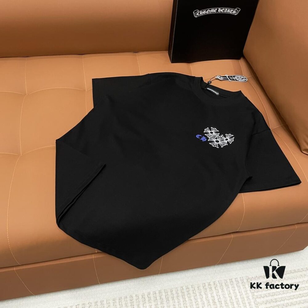 CH Crocodile Heart 25SS Spring Collection Sanskrit Embroidery Logo Heavyweight Washed Short Sleeve Round Neck T-Shirt Unisex