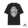 CH Crooked Heart 25SS Spring Collection Sanskrit 3D Embroidered Logo Heavyweight Washed Short Sleeve Round Neck T-Shirt Unisex