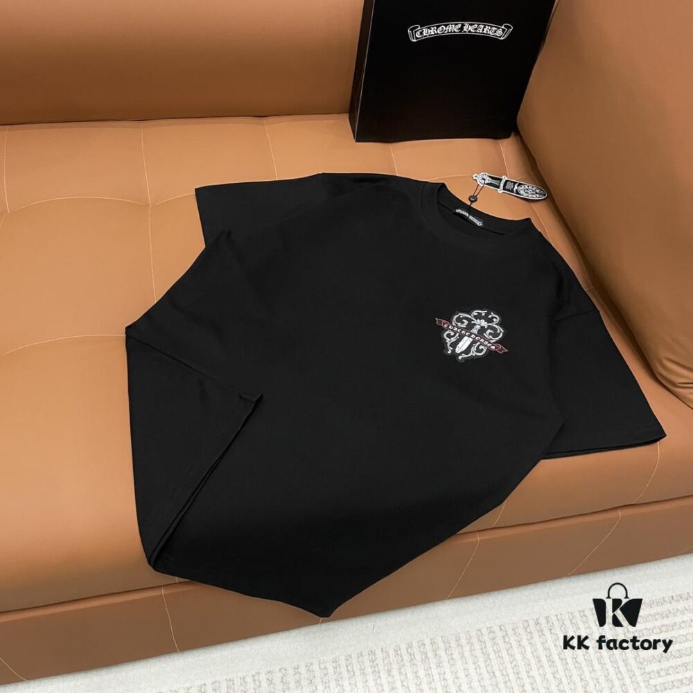 CH Crocodile Heart 25SS Early Spring New Arrival Sanskrit 3D Embroidered Logo Short Sleeve Round Neck T-Shirt Unisex