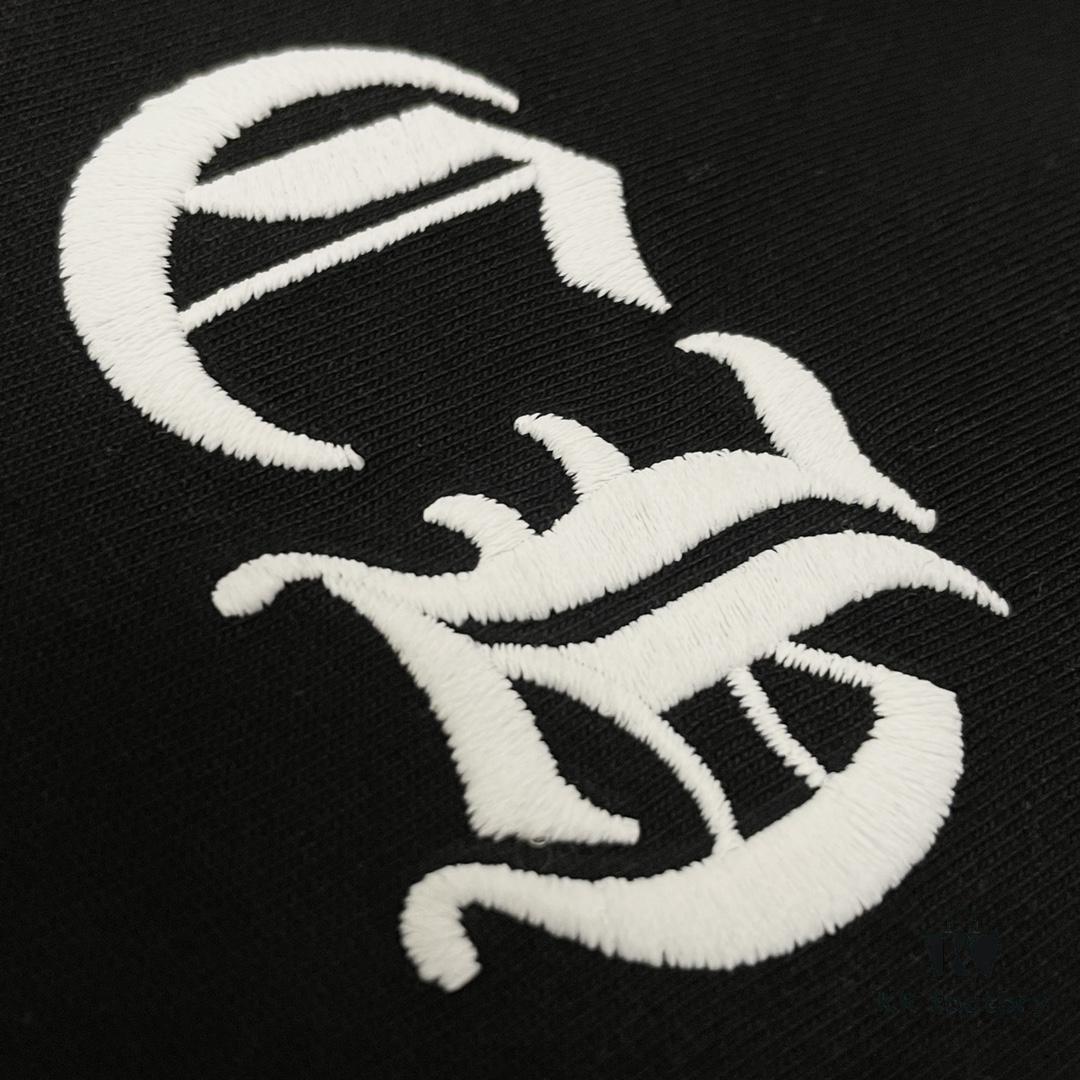 CH Crocodile Heart 25SS Early Spring New Arrival Sanskrit 3D Embroidered Logo Short Sleeve Round Neck T-Shirt Unisex