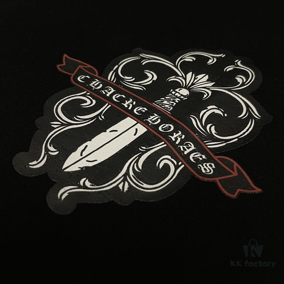 CH Crocodile Heart 25SS Early Spring New Arrival Sanskrit 3D Embroidered Logo Short Sleeve Round Neck T-Shirt Unisex