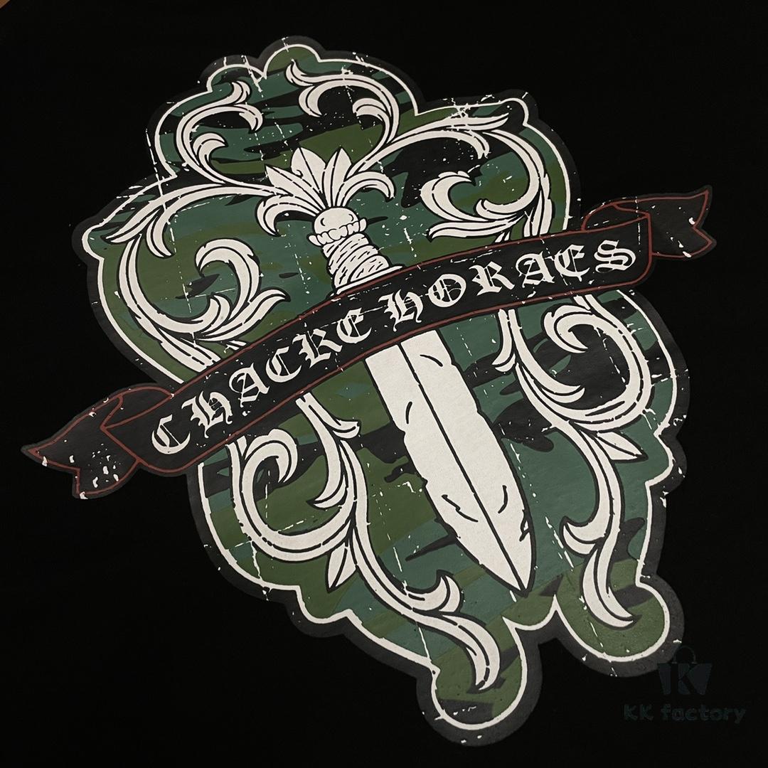 CH Crocodile Heart 25SS Early Spring New Arrival Sanskrit 3D Embroidered Logo Short Sleeve Round Neck T-Shirt Unisex