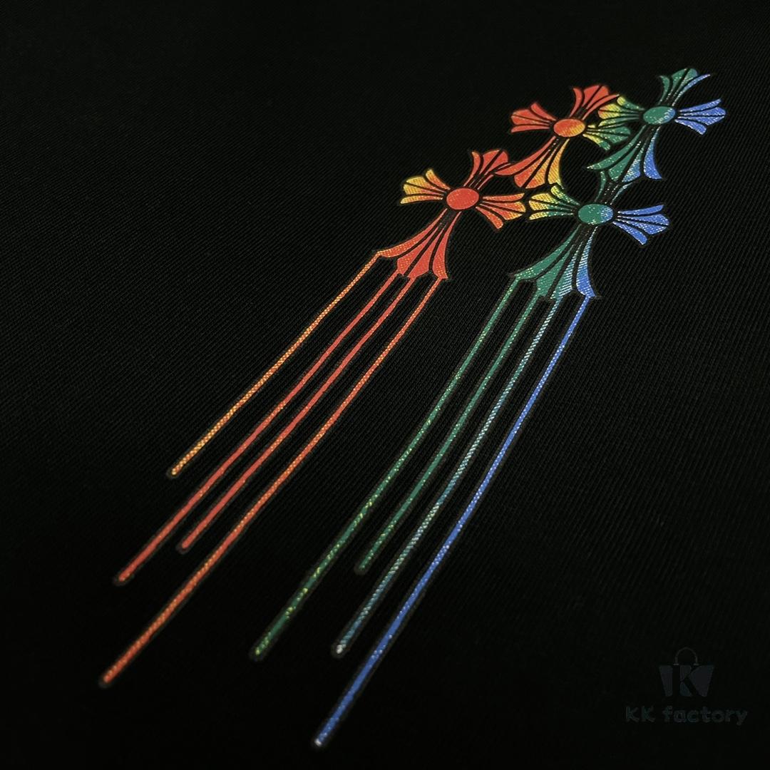 CH➡️ Chrome Hearts Rainbow Graffiti Logo Short Sleeve Crew Neck T-Shirt Unisex